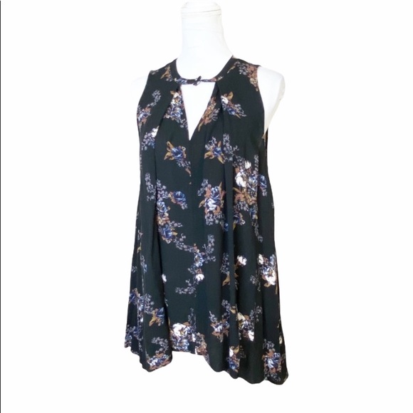 Free People Dresses & Skirts - Free People Boho Navy Floral Tunic Dress XS